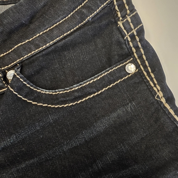 Daytrip Lynx Skinny Crop Black Embellished Jeans Sz. 24 - Picture 6 of 9